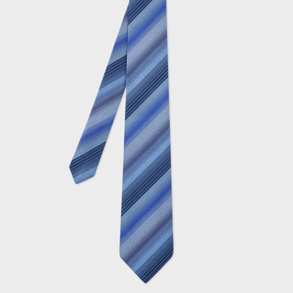 Blue Silk Ombre Stripe Tie