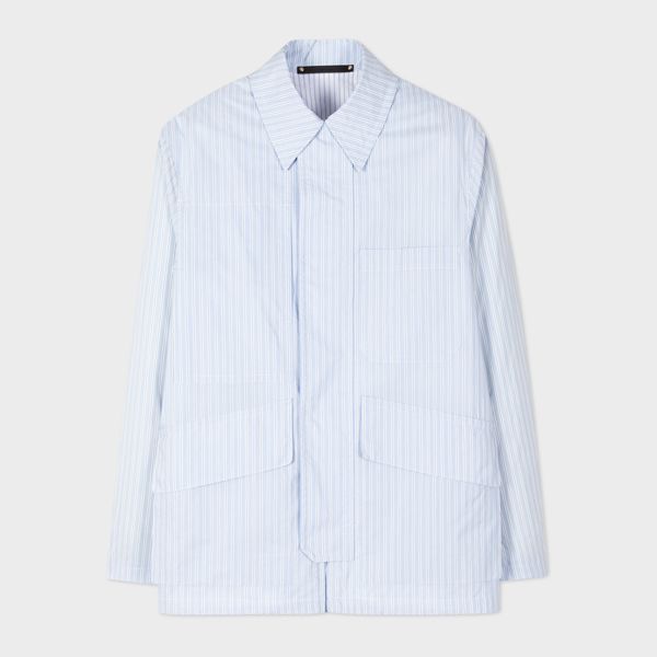 Blue Stripe Cotton-Blend Jacket