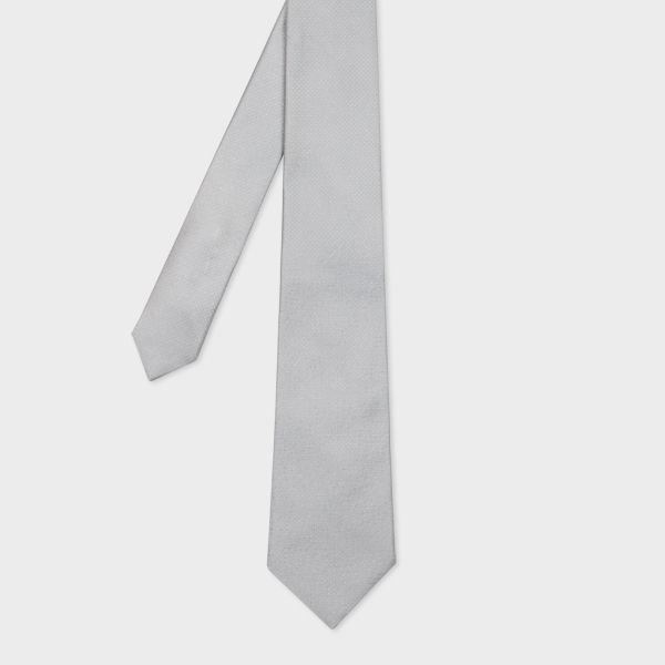 Grey Silk-Blend Glitter Dot Tie
