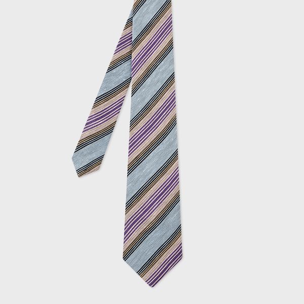 Linen-Silk Stripe Tie