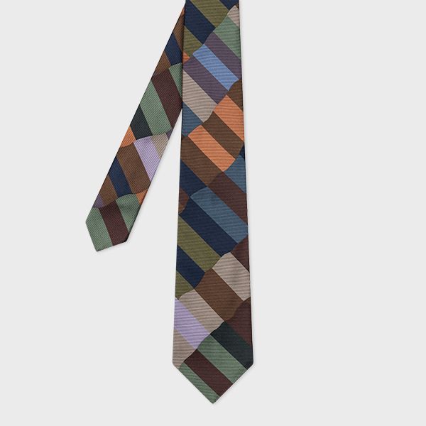 Silk 'Overlapping Check' Tie