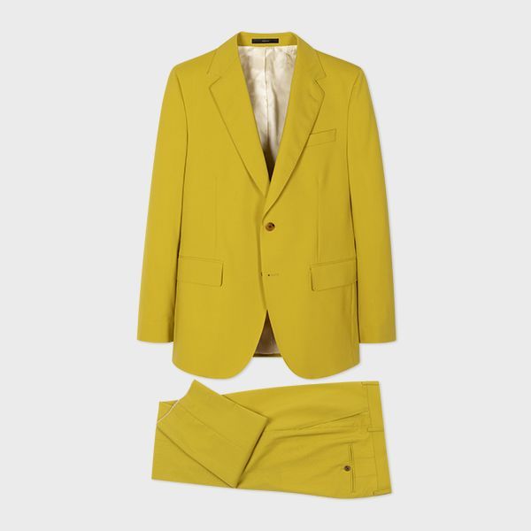 Tailored-Fit Chartreuse Stretch-Wool Day Suit