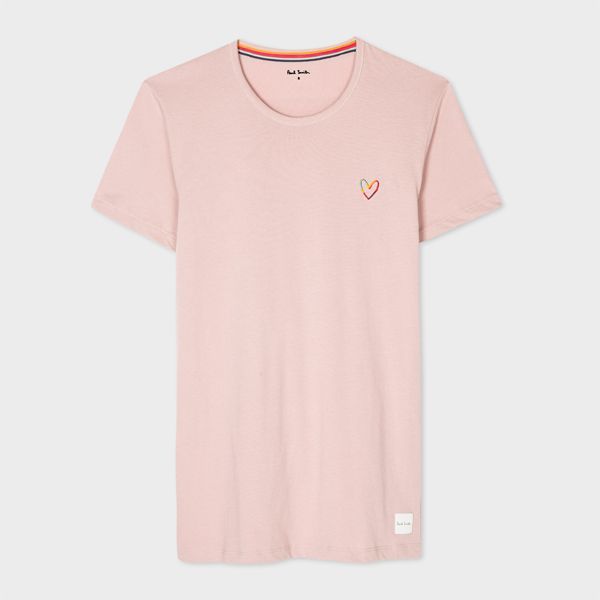 Dusky Pink Lounge Embroidered 'Swirl' Heart T-Shirt