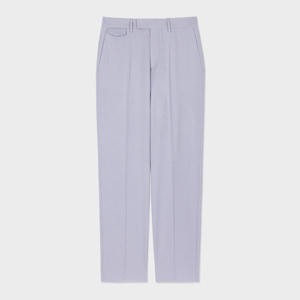Lilac Stretch-Wool Wide Leg Trousers