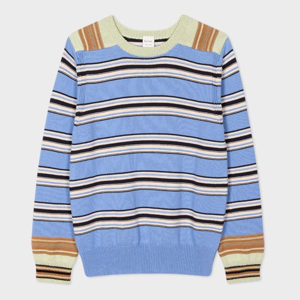 Mix-Up Stripe Cotton-Blend Sweater