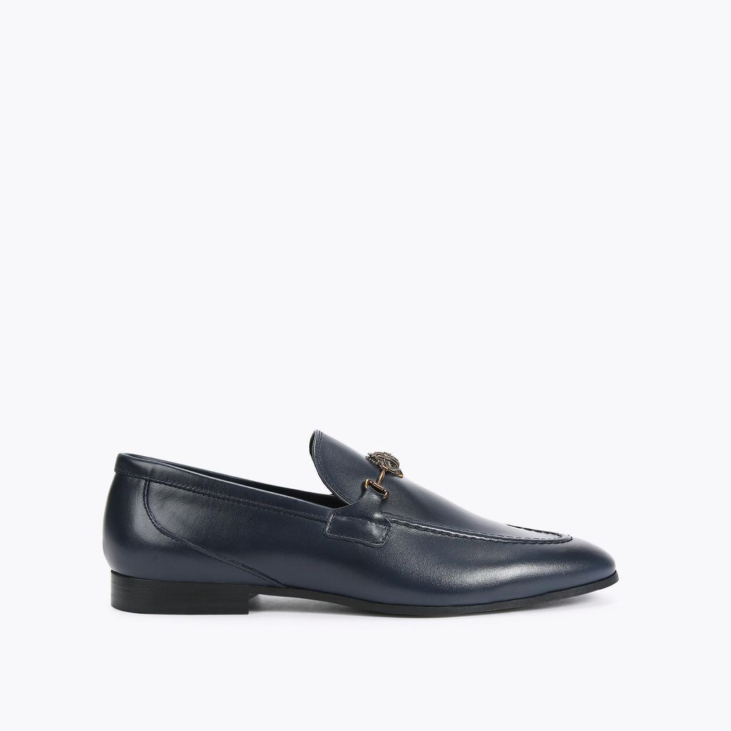 Men's Flat Loafers Navy Leather Ali