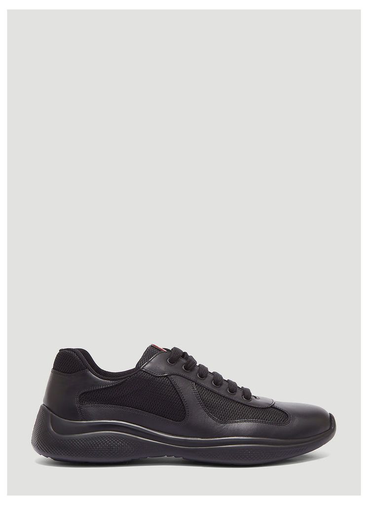 Prada Americas Cup Lace-Up Sneakers in Black size UK - 10