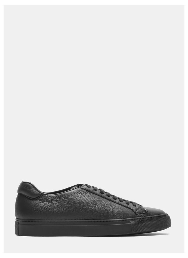 Aiezen Men's Low-Top Grained Leather Sneakers in Black size EU - 43