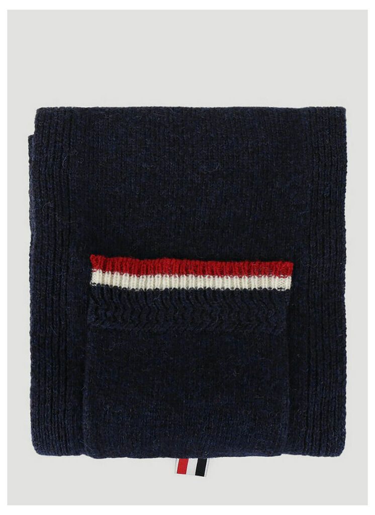Thom Browne Shetland Wool Scarf in Blue size One Size
