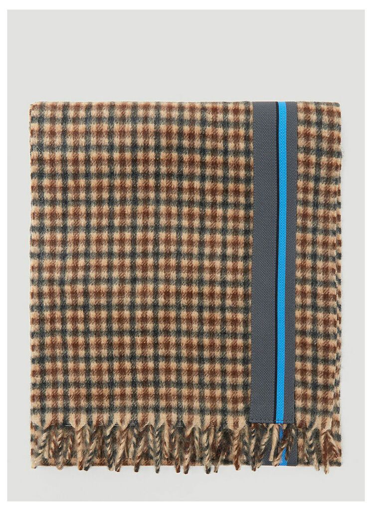 Prada Cashmere Check Scarf in Brown size One Size