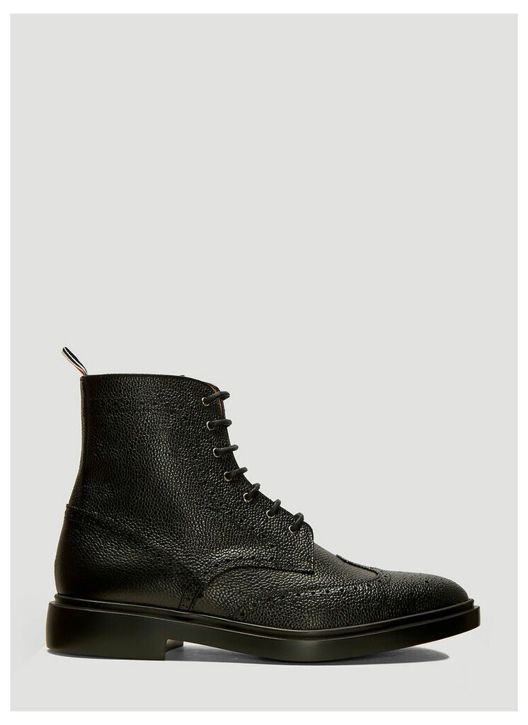 Thom Browne Wingtip Brogue Boots in Black size US - 10