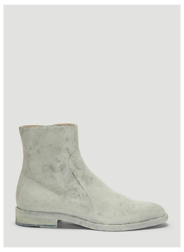 Maison Margiela Painted Leather Ankle Boots in White size EU - 44