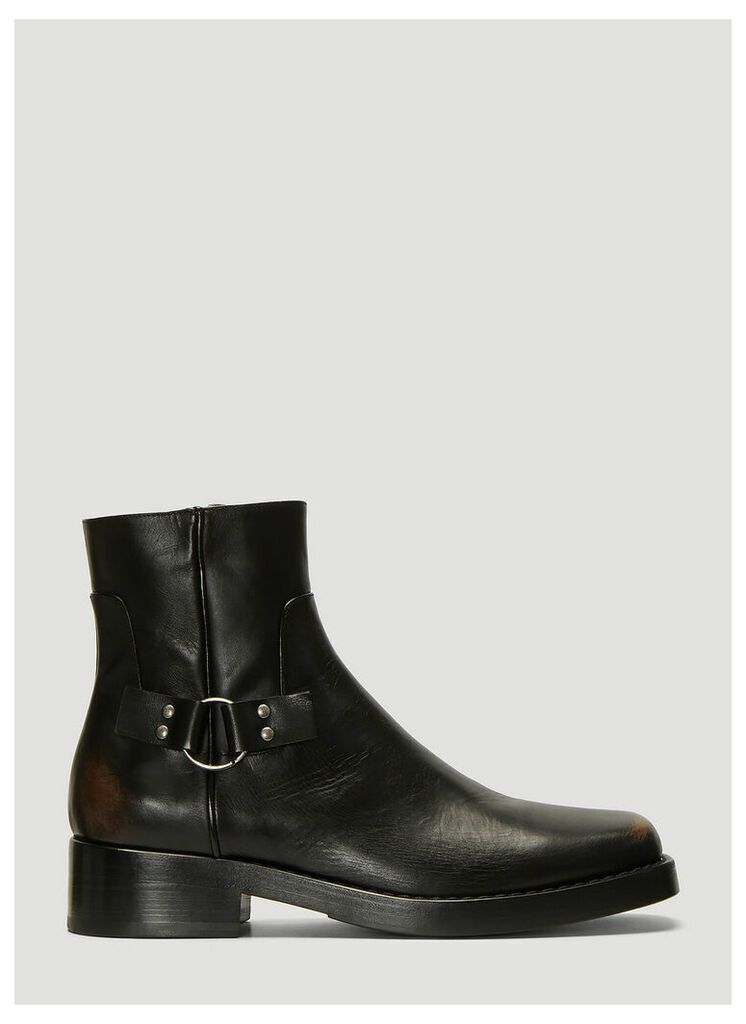 Raf Simons Buckle Ankle Boots in Black size EU - 40