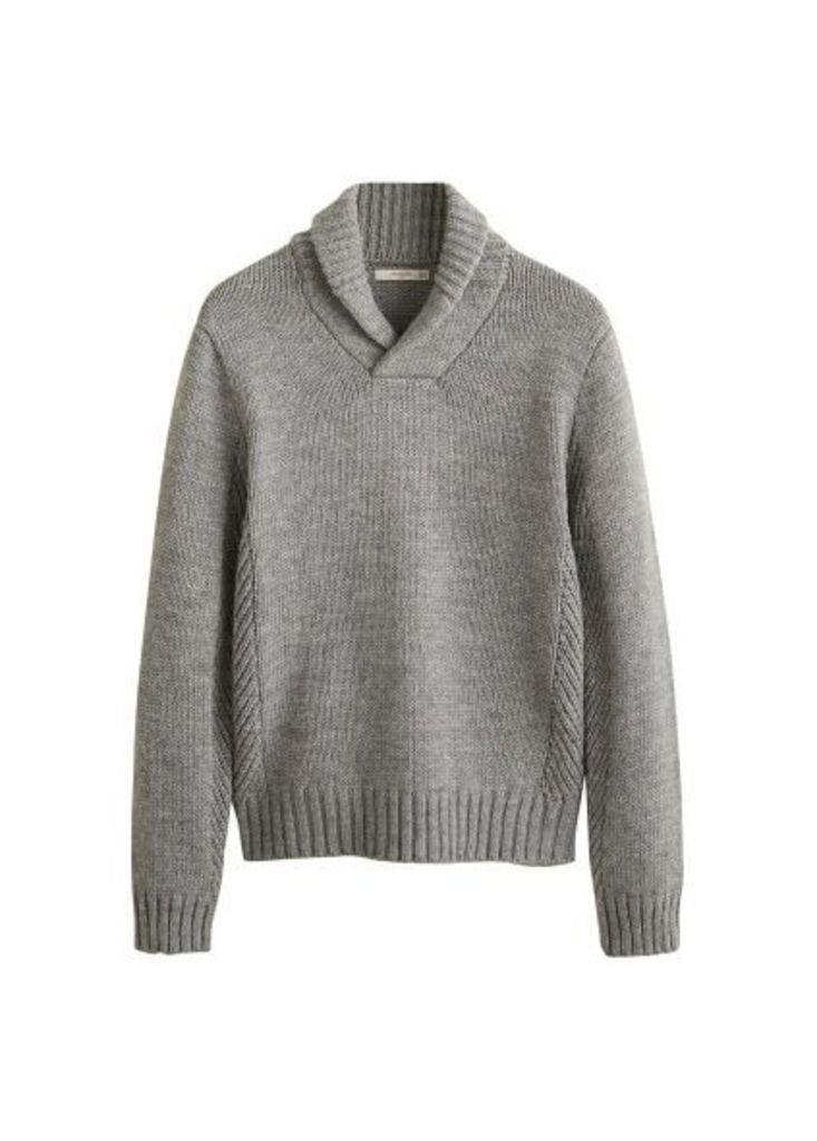 Camp-collar knit sweater
