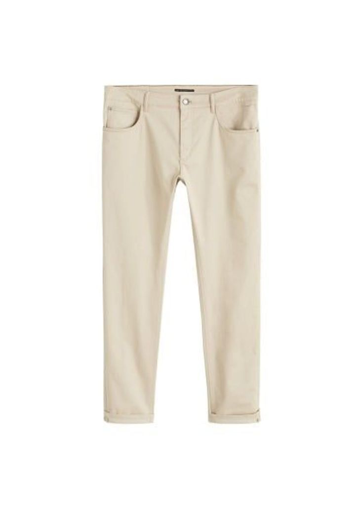 Slim-fit 5 pocket cotton trousers