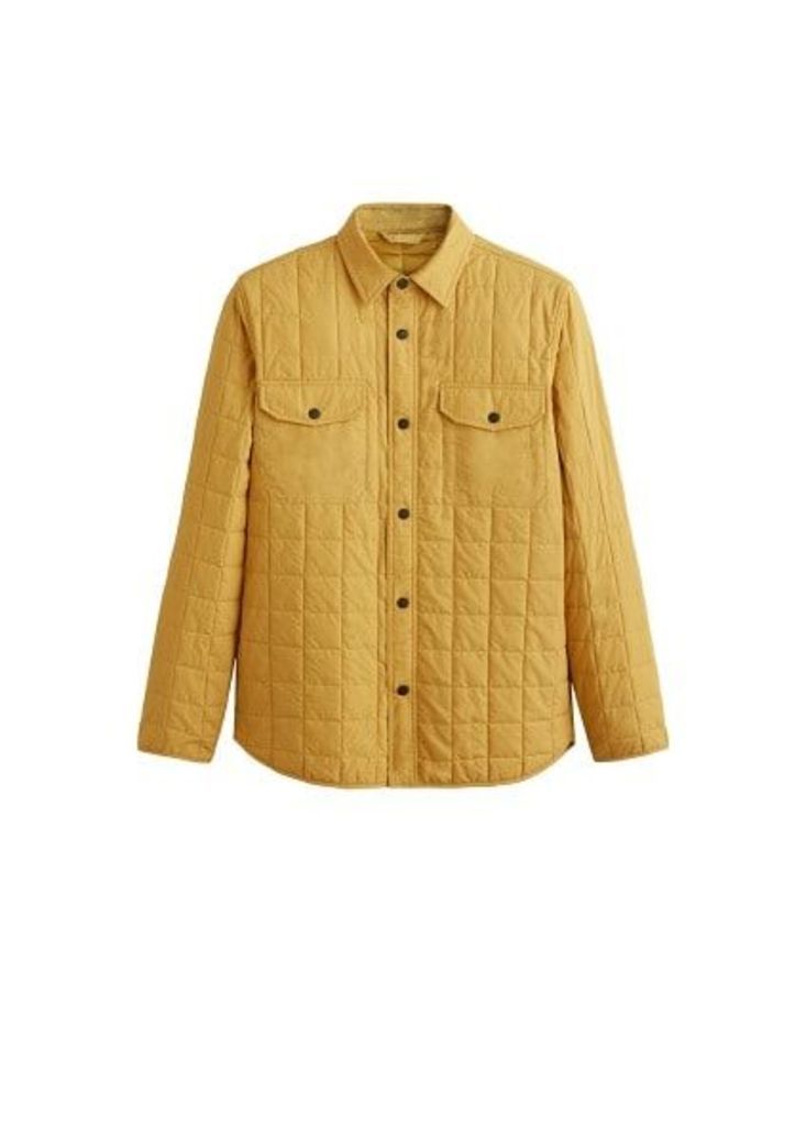 Check structured quilted jacket