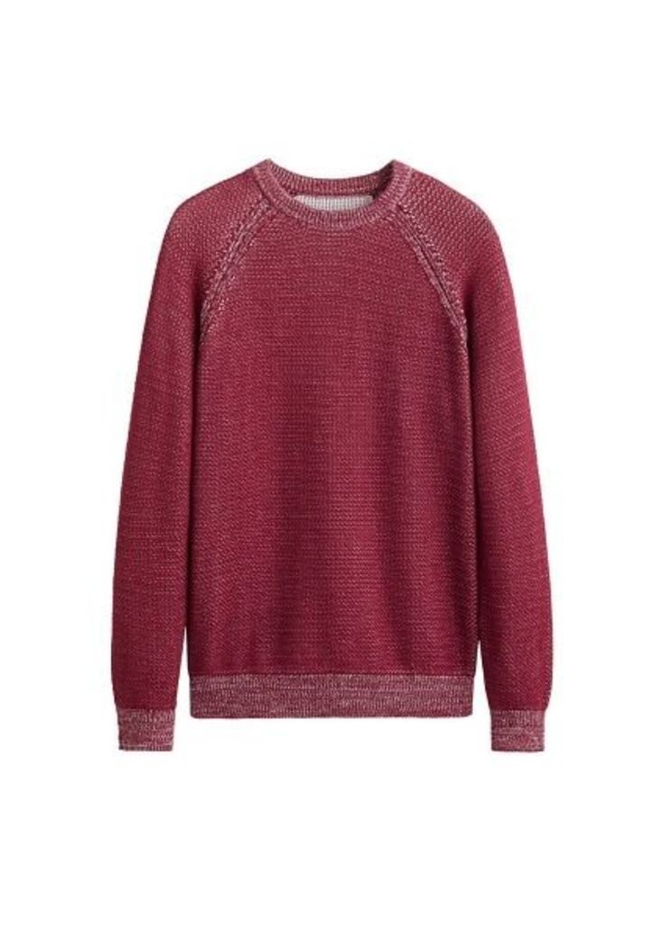 Flecked contrasting knit sweater