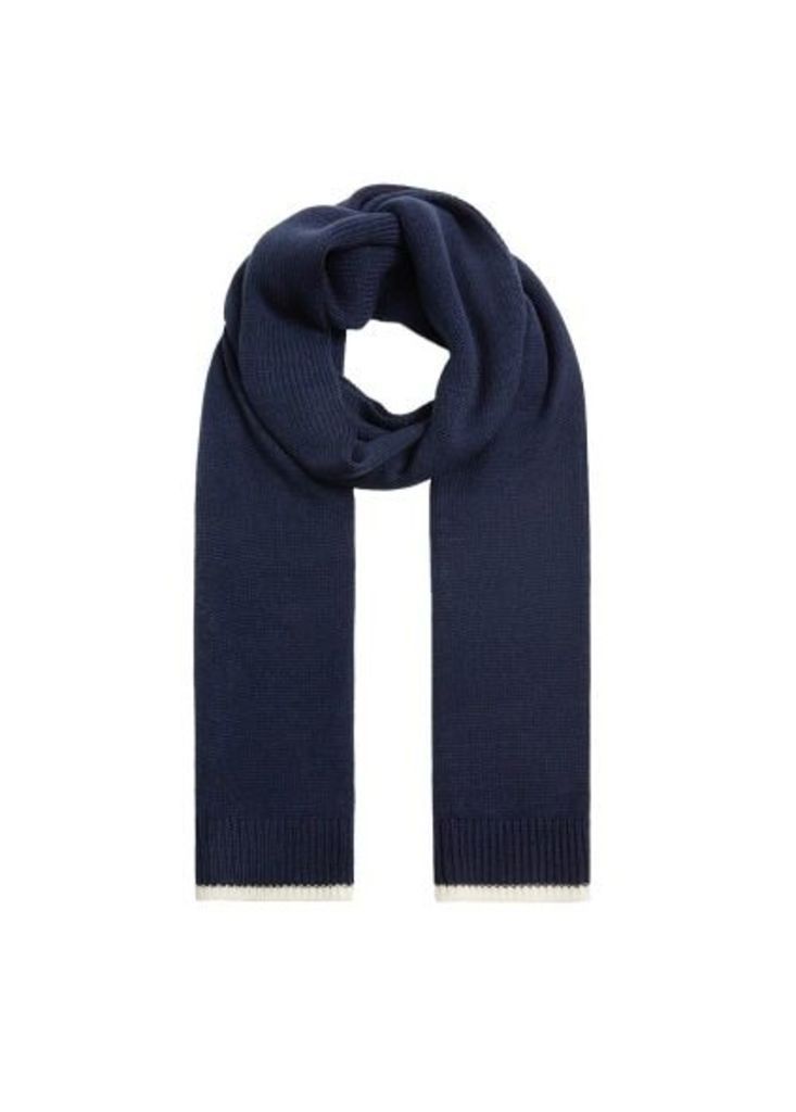 Contrast-edge knit scarf