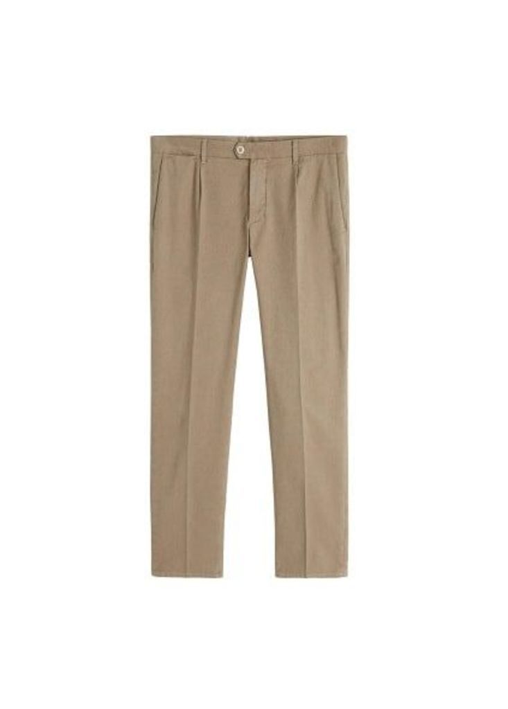 Regular-fit structured trousers