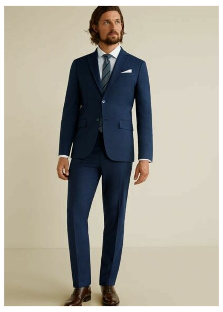 Slim fit microstructure suit trousers