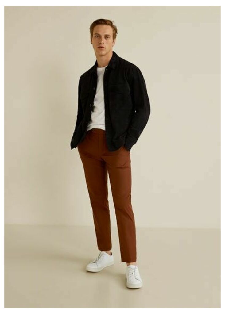 Slim fit cropped chino trousers
