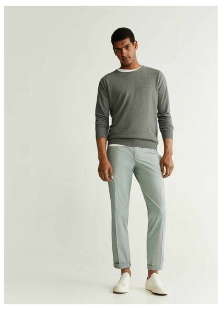 Tapered fit pleated trousers