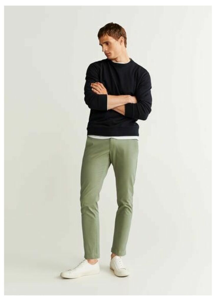 Tapered fit cropped trousers