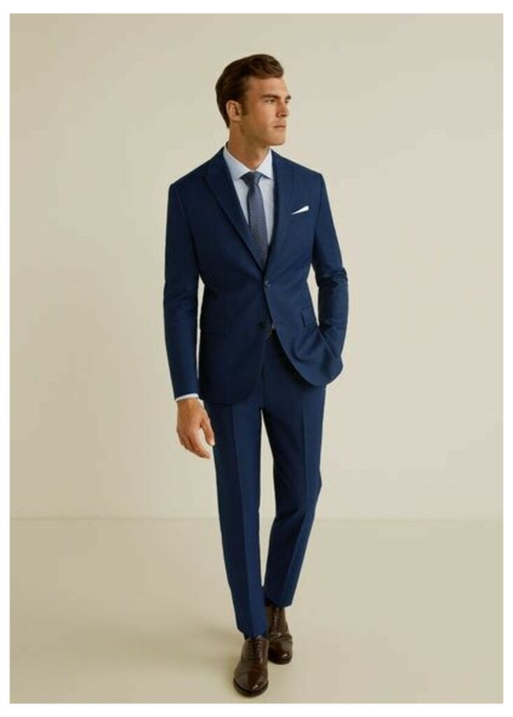 Slim fit microstructure suit trousers