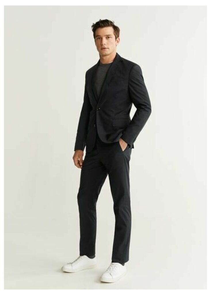 Slim fit technical fabric trousers
