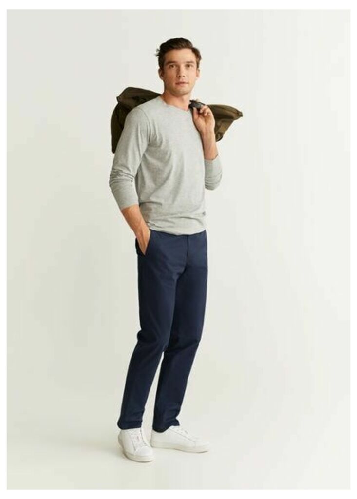 Regular fit cotton chino trousers