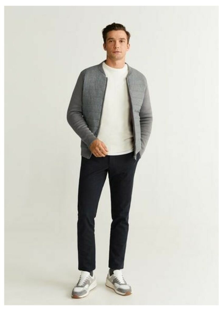 Contrasting bomber-style cardigan