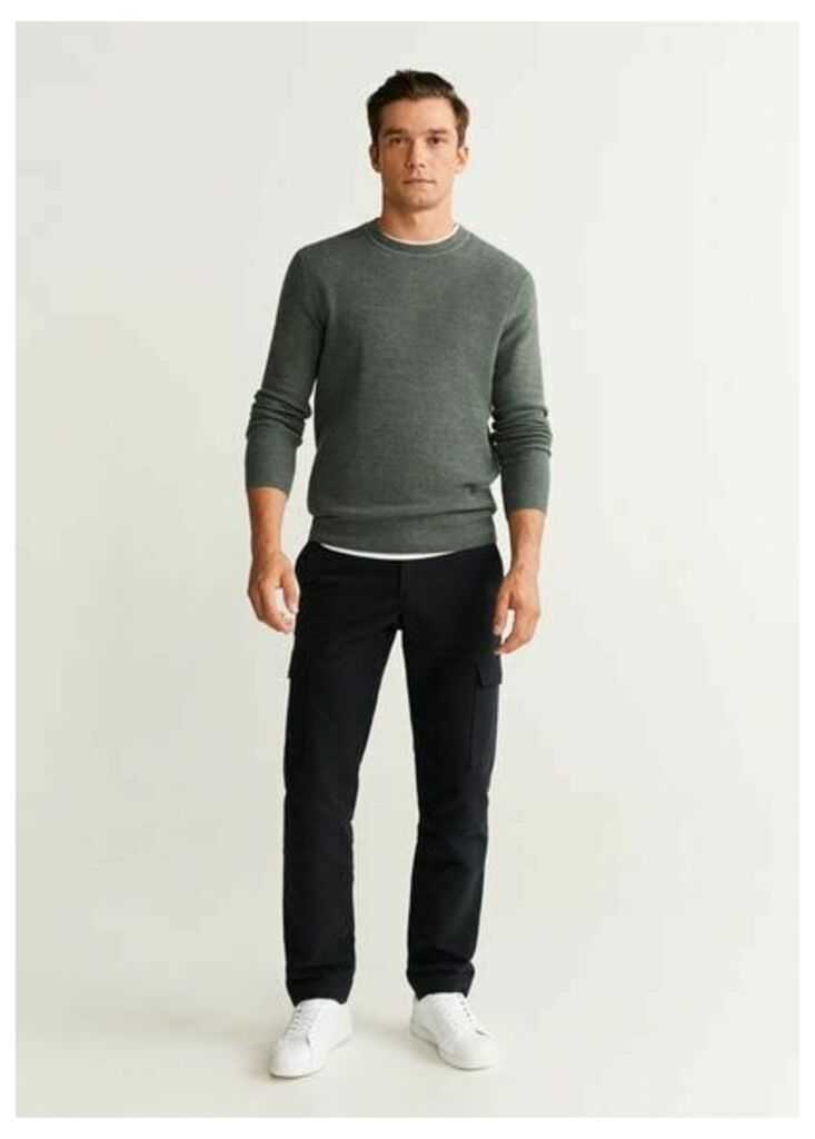 Structure wool cotton sweater