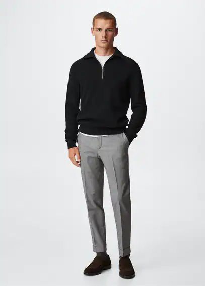 Structured regular-fit trousers black - Man - 28 - MANGO MAN