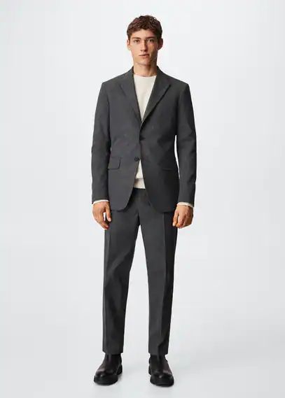 Slim fit suit trousers grey - Man - 36 - MANGO MAN