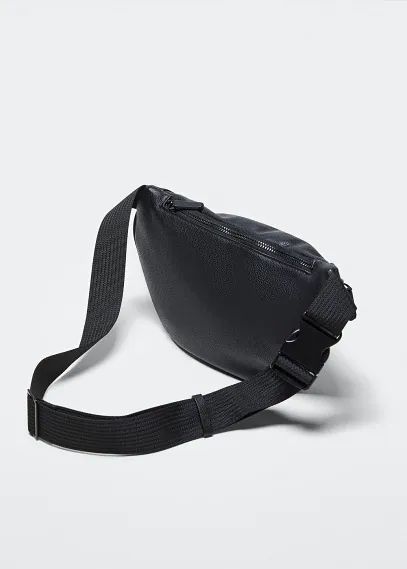 Faux leather bum bag black - Man - One size - MANGO MAN
