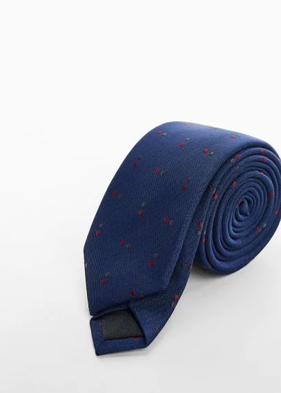 Geometric print tie blue - Man - One size - MANGO MAN