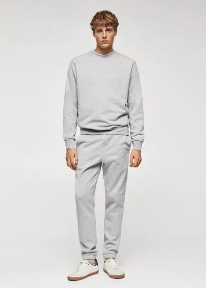 Sustainable cotton jogger trousers light heather grey - Man - XS - MANGO MAN