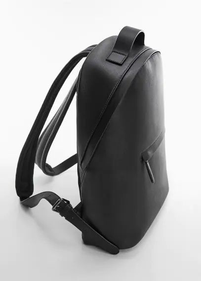 Faux leather backpack black - Man - One size - MANGO MAN