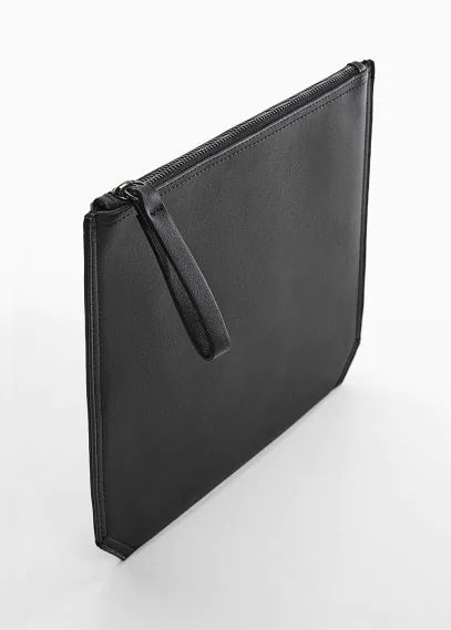 Leather-effect tablet case black - Man - One size - MANGO MAN