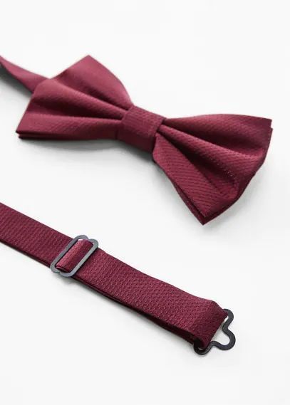 Textured bow tie burgundy - Man - One size - MANGO MAN