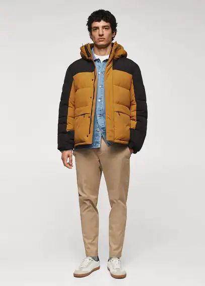Combined hooded anorak curry - Man - S - MANGO MAN