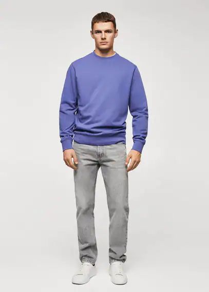 Lightweight cotton sweatshirt lavender - Man - XS - MANGO MAN