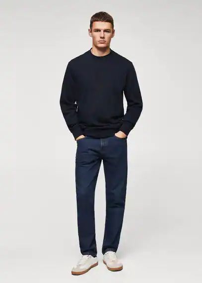Lightweight cotton sweatshirt navy - Man - XS - MANGO MAN
