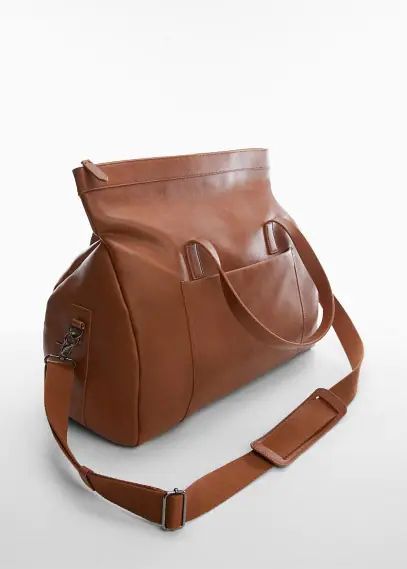 Leather travel bag leather - Man - One size - MANGO MAN