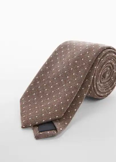 Anti-wrinkle structured tie brown - Man - One size - MANGO MAN