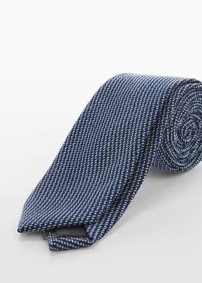 Anti-wrinkle structured tie navy - Man - One size - MANGO MAN
