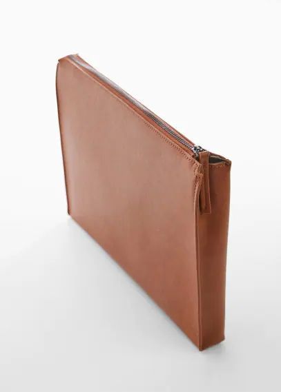 Leather laptop case leather - Man - One size - MANGO MAN