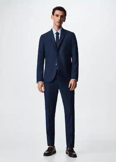 Super slim fit suit trousers dark navy - Man - 32 - MANGO MAN