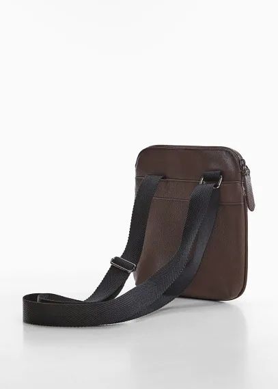 Leather-effect crossbody bag chocolate - Man - One size - MANGO MAN