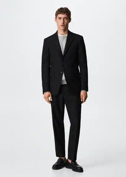 Slim fit suit trousers black - Man - 30 - MANGO MAN